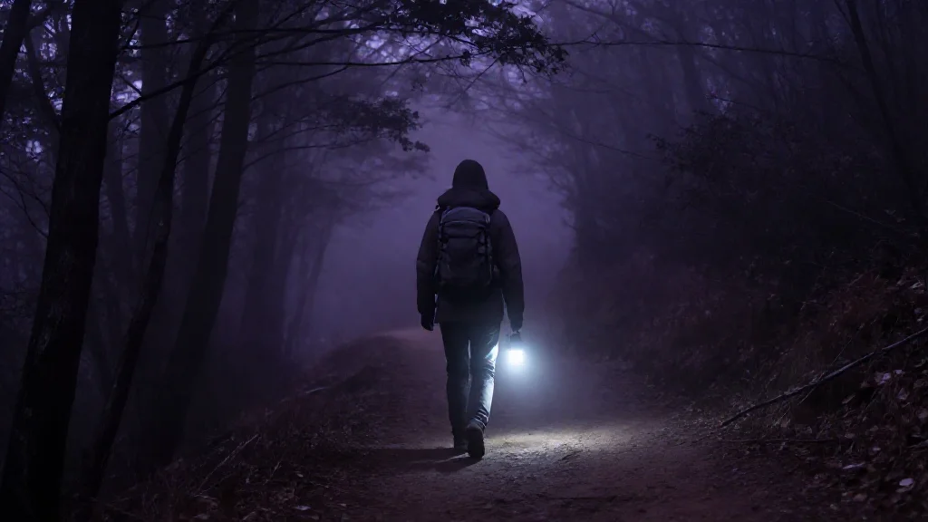 새벽 산행 중 나를 이끈 발소리, 하산 후 뒤돌아보니 아무도 없었다