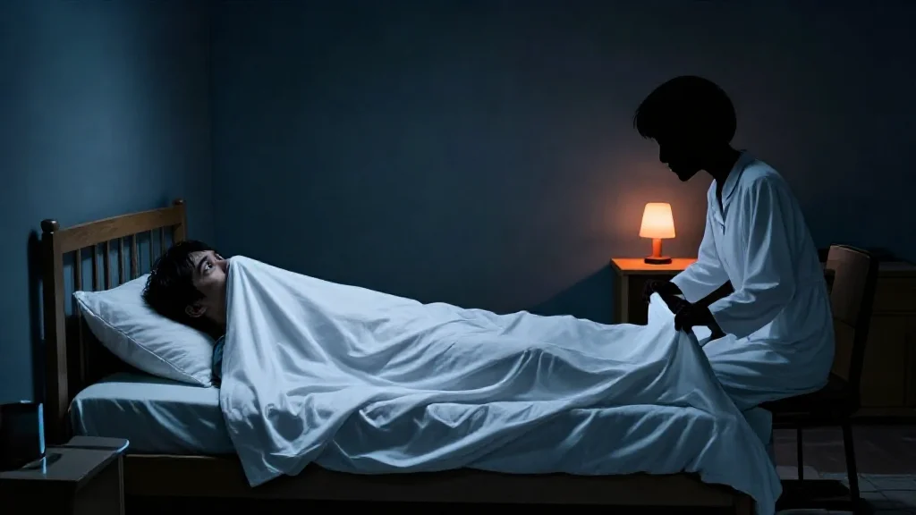 가위에 눌린 새벽, 이불을 턱 끝까지 여며 주던 노인이 의자에 앉아 있었다