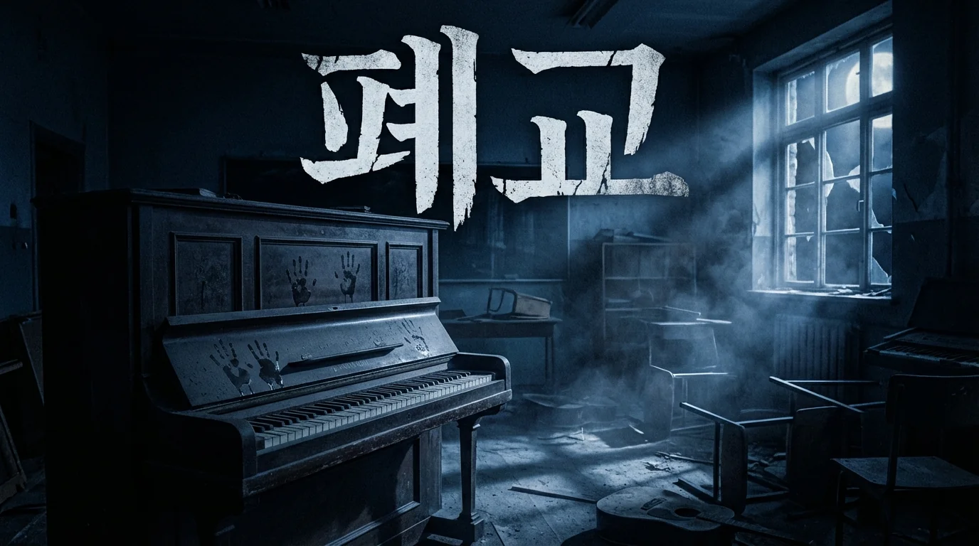 폐교 음악실에서 매일 밤 들려오는 피아노 소리, 건반 위에 남은 젖은 손자국