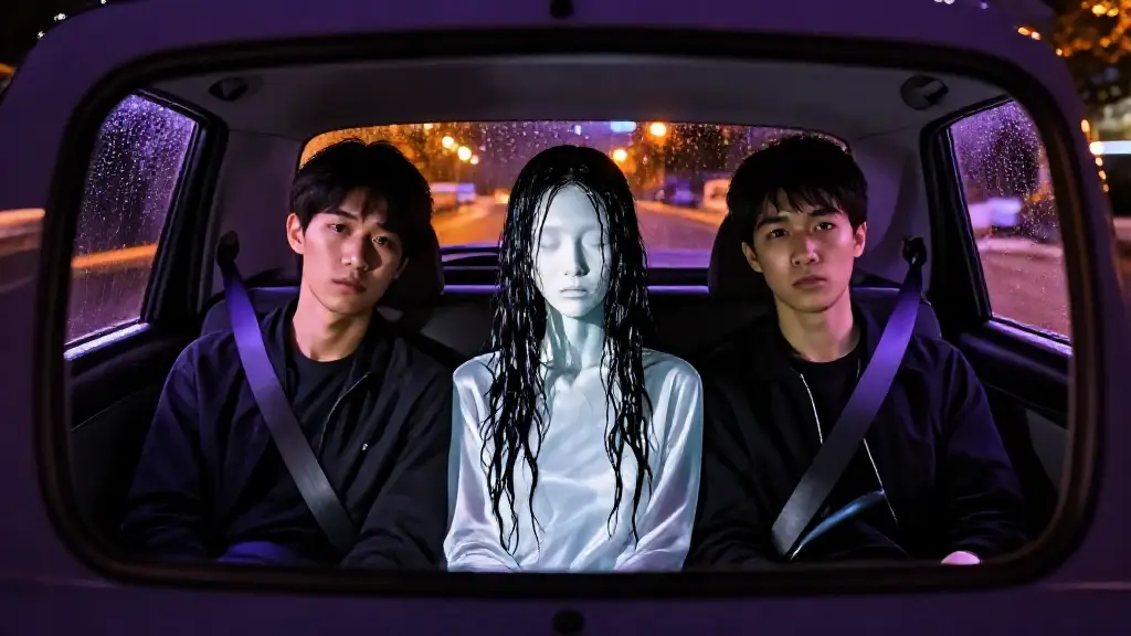 택시 뒷좌석 가운데 자리, 두 명이 탔는데 문은 세 번 닫혔다