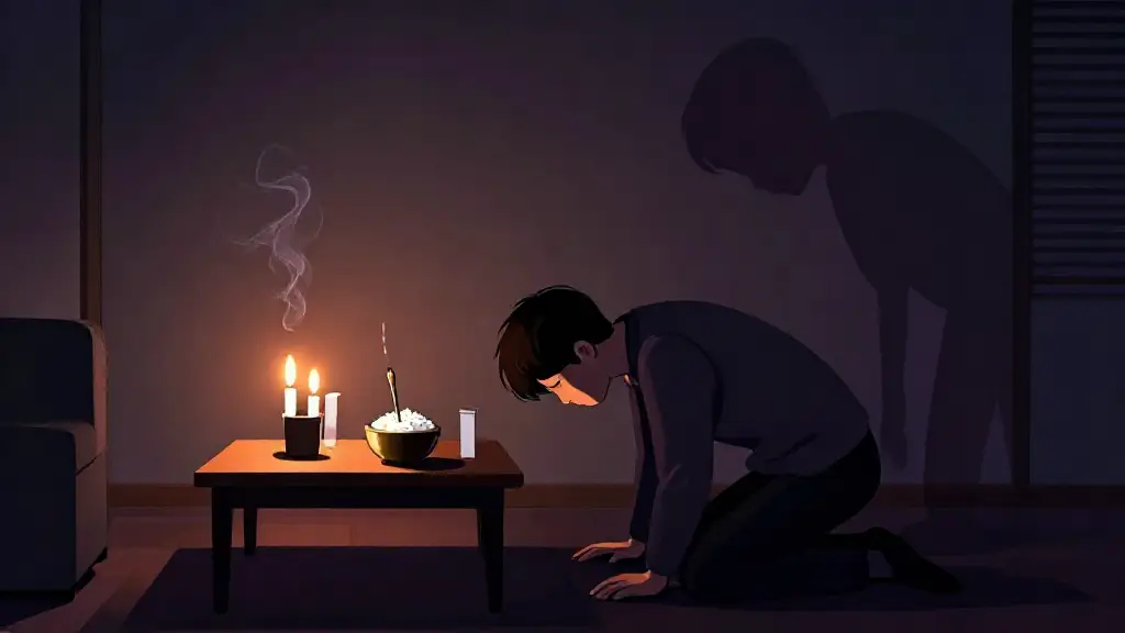 첫 제사를 혼자 지낸 밤, 지방이 다 타기 전에 뒤에서 민 씨의 이름을 부르는 목소리가 났다
